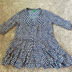 JCrew blue and white button down swim cover